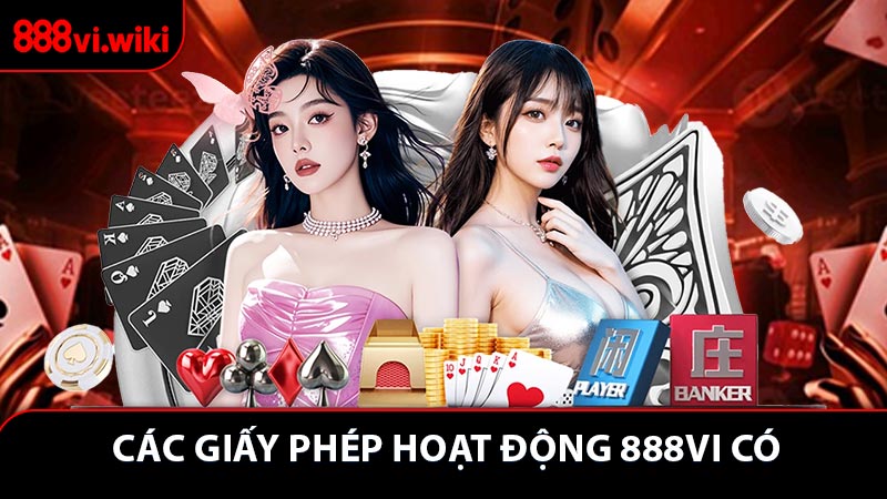 Các loại giấy phép hoạt động mà 888VI đang sở hữu